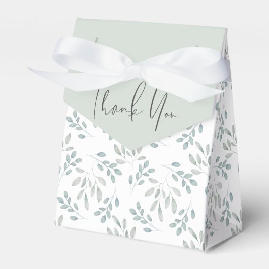 Boho Eucalyptus Pattern Dusty Blue Wedding Geschenkschachtel (Vorderseite)