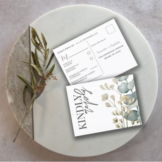 Boho Eucalyptus Sage Green & White UAWG Einladung