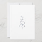 Boho Eucalyptus Springs Navy Blue & White Wedding Einladung (Rückseite)