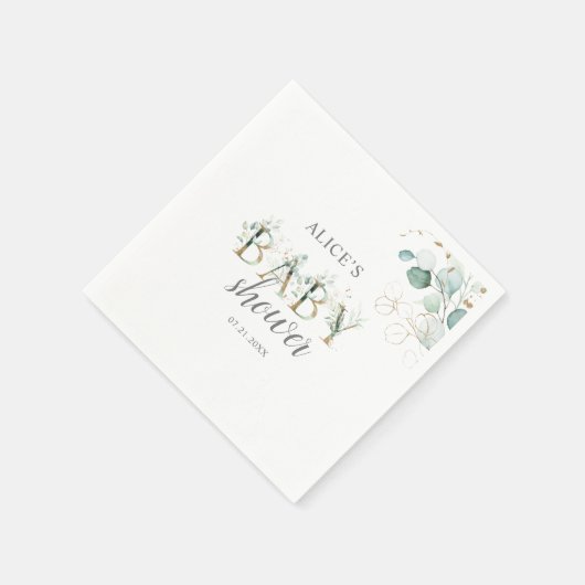 Boho Eucalyptus Verlasse Babydusche Serviette (Ecke)