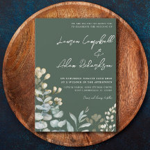 Boho Eucalyputus Dark Green Botanical Wedding