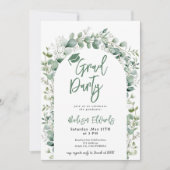 Boho Eukalyptus Greenery Foto Graduation Party Einladung (Vorderseite)