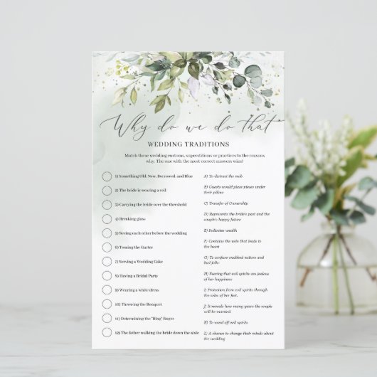 Boho Eukalyptus Greenery Warum machen wir dieses S (Stehend Vorderseite)