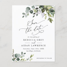 Boho Eukalyptus Greenery Wedding Save the Date Postkarte