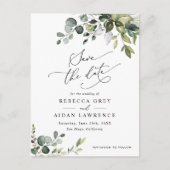 Boho Eukalyptus Greenery Wedding Save the Date Postkarte (Vorderseite)