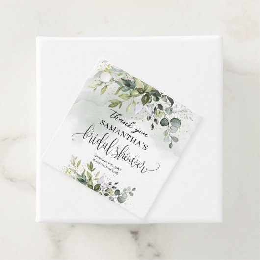 Boho Eukalyptus gründet Zweige Gold Bridal Geschenkanhänger (Beispiel)