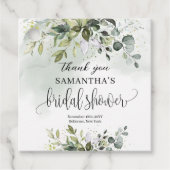 Boho Eukalyptus gründet Zweige Gold Bridal Geschenkanhänger (Vorderseite)