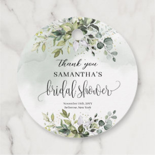 Boho Eukalyptus gründet Zweige Gold Bridal Geschenkanhänger