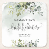 Boho Eukalyptus gründet Zweige Gold Bridal Rechteckiger Pappuntersetzer (Vorderseite)