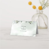 Boho Eukalyptus-Grünflächen zweigt Gold-Platzkarte Platzkarte (Rückseite)