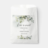 Boho Eukalyptus-Grünflächen zweigt goldene Glitzer Geschenktütchen (Vorderseite)