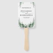 Boho-Eukalyptus-Grünzeug Sommerhochzeit Fächer (Rückseite)