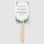 Boho-Eukalyptus-Grünzeug Sommerhochzeit Fächer (Rückseite)