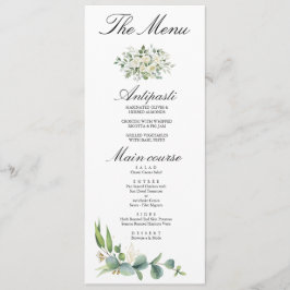Boho-Eukalyptus-Grünzeug Sommerhochzeit Menükarte