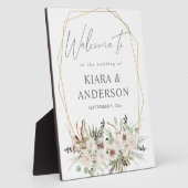 Boho Eukalyptus, Palm Beige Blumen Willkommensplat Fotoplatte (Seite)