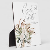 Boho Eukalyptus Pampas Beige Blumenkarten Geschenk Fotoplatte (Seite)