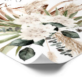 Boho Eukalyptus Pampas Blumenkarten und Geschenksi Poster (Ecke)
