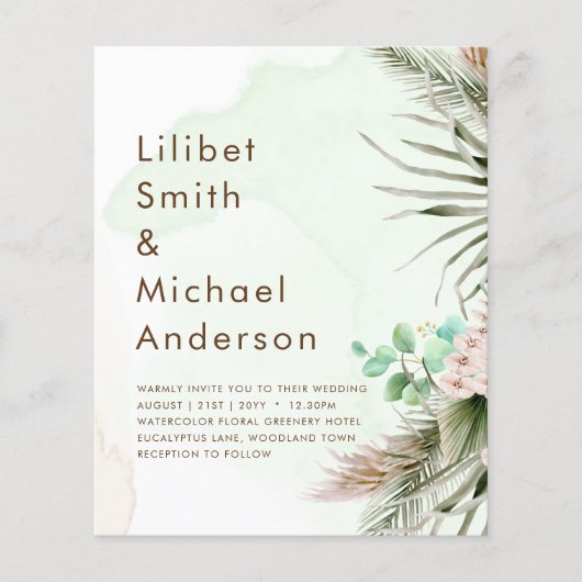 BOHO Eukalyptus Pampas Grass Greenerity Wedding (Vorderseite)