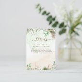 BOHO Eukalyptus Pampas Grass Greenerity Wedding Begleitkarte (Stehend Vorderseite)