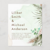 BOHO Eukalyptus Pampas Grass Greenerity Wedding Flyer (Vorne)