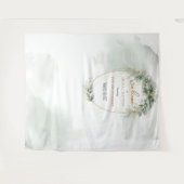 Boho eukalyptus und Gold-Brautparty-Hintergrund Wandteppich (Vorderseite (Horizontal))