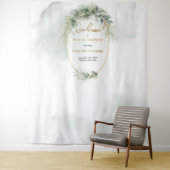 Boho eukalyptus und Gold-Brautparty-Hintergrund Wandteppich (Beispiel)