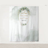 Boho eukalyptus und Gold-Brautparty-Hintergrund Wandteppich (Vorderseite)