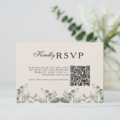 Boho Eukalyptusblätter Hochzeit RSVP Karte (Stehend Vorderseite)