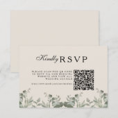 Boho Eukalyptusblätter Hochzeit RSVP Karte (Vorne/Hinten)