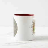 Boho-Eule „Bleib wach“ Kunst Zweifarbige Tasse (Mittel)