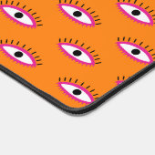 BOHO Evil Eye Muster Burnt Orange Funky Schreibtischunterlage (Ecke)