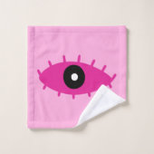 BOHO Evil Eye Muster mit Name Fuchsia Pink y2k Badhandtuch Set (Waschlappen)