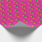 BOHO Evil Eye Pattern Funky Fuchsia Fun Geschenkpapier (Ecke)
