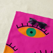 BOHO Evil Eye Pattern Funky Fuchsia Fun Strandtuch (Beispiel)