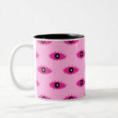 BOHO Evil Eyes Fuchsia Pink Fun Zweifarbige Tasse (Links)