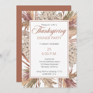 Boho Exotic Drilling Erntedank Pampas Einladung