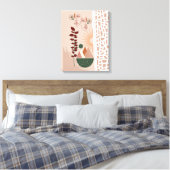 Boho Faces – Moderne abstrakte Wandkunst in warmen Leinwanddruck (Insitu (Schlafzimmer))
