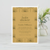Boho-Fächerpalmenblatt Botanisches Senf-Baby-Showe