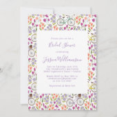 Boho-Fahrrad-Blumen-Script-Chic-Junggesellinnenabs Einladung (Vorderseite)