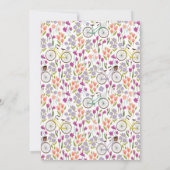 Boho-Fahrrad-Blumen-Script-Chic-Junggesellinnenabs Einladung (Rückseite)