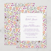 Boho-Fahrrad-Blumen-Script-Chic-Junggesellinnenabs Einladung (Vorne/Hinten)