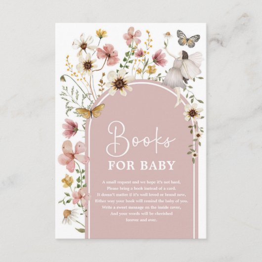 Boho Fairy Blush Wildblume Books for Baby Girl Begleitkarte (Vorderseite)