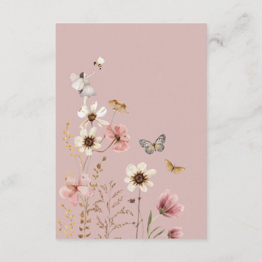 Boho Fairy Blush Wildblume Books for Baby Girl Begleitkarte (Rückseite)