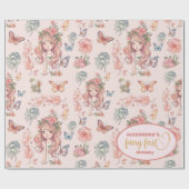 Boho Fairy First Girl's 1. Geburtstag Geschenkpapier (Flach)