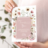 Boho Fairy Wildblume Garden Girl Dankeskarte