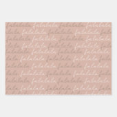 Boho Falala Papierblätter zum grauen und rosa Wrap Geschenkpapier Set (Vorderseite 3)