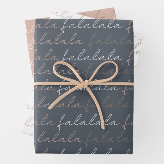 Boho Falala Papierblätter zum grauen und rosa Wrap Geschenkpapier Set (Beispiel)