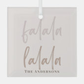 Boho Falala Script Pink & Brown Holiday Ornament Aus Glas (Vorderseite)