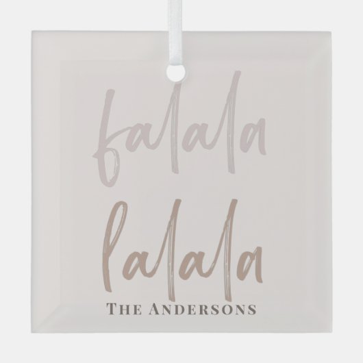 Boho Falala Script Pink & Brown Holiday Ornament Aus Glas (Vorderseite)