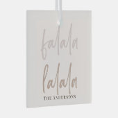 Boho Falala Script Pink & Brown Holiday Ornament Aus Glas (Vorderseite Rechts)